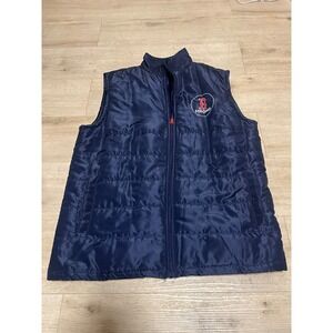 Boston Red Sox MLB Baseball Down Vest Adult XL Full Zip Navy Outerwear Men‎